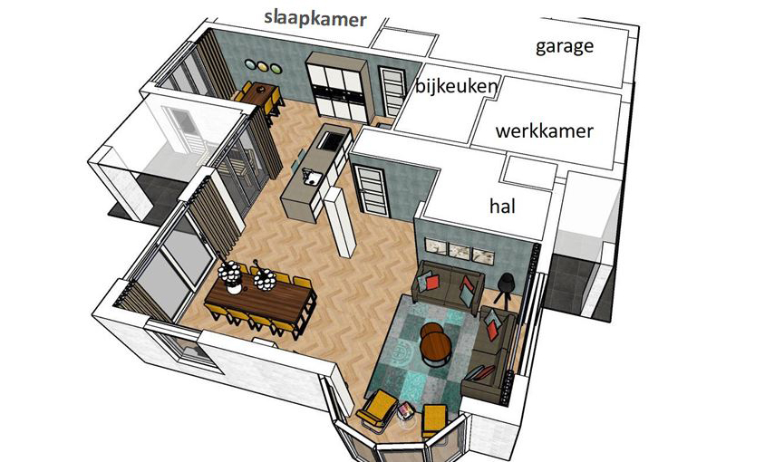 plattegrond oude en nieuwe indeling