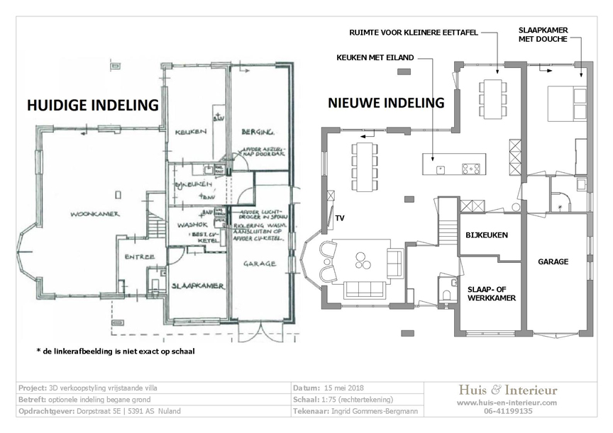 plattegrond oude en nieuwe indeling